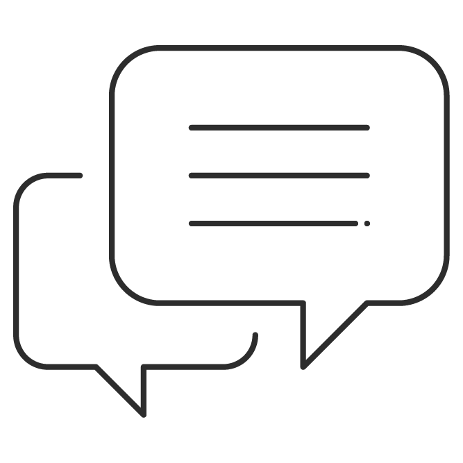 Outline of two speech bubbles